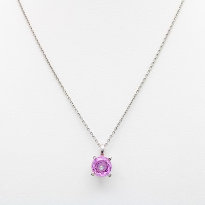 Image Chopard - So happy Anhänger an Kette WG 750/000, rosa Stein, Brill. ca. 0.05 ct ...