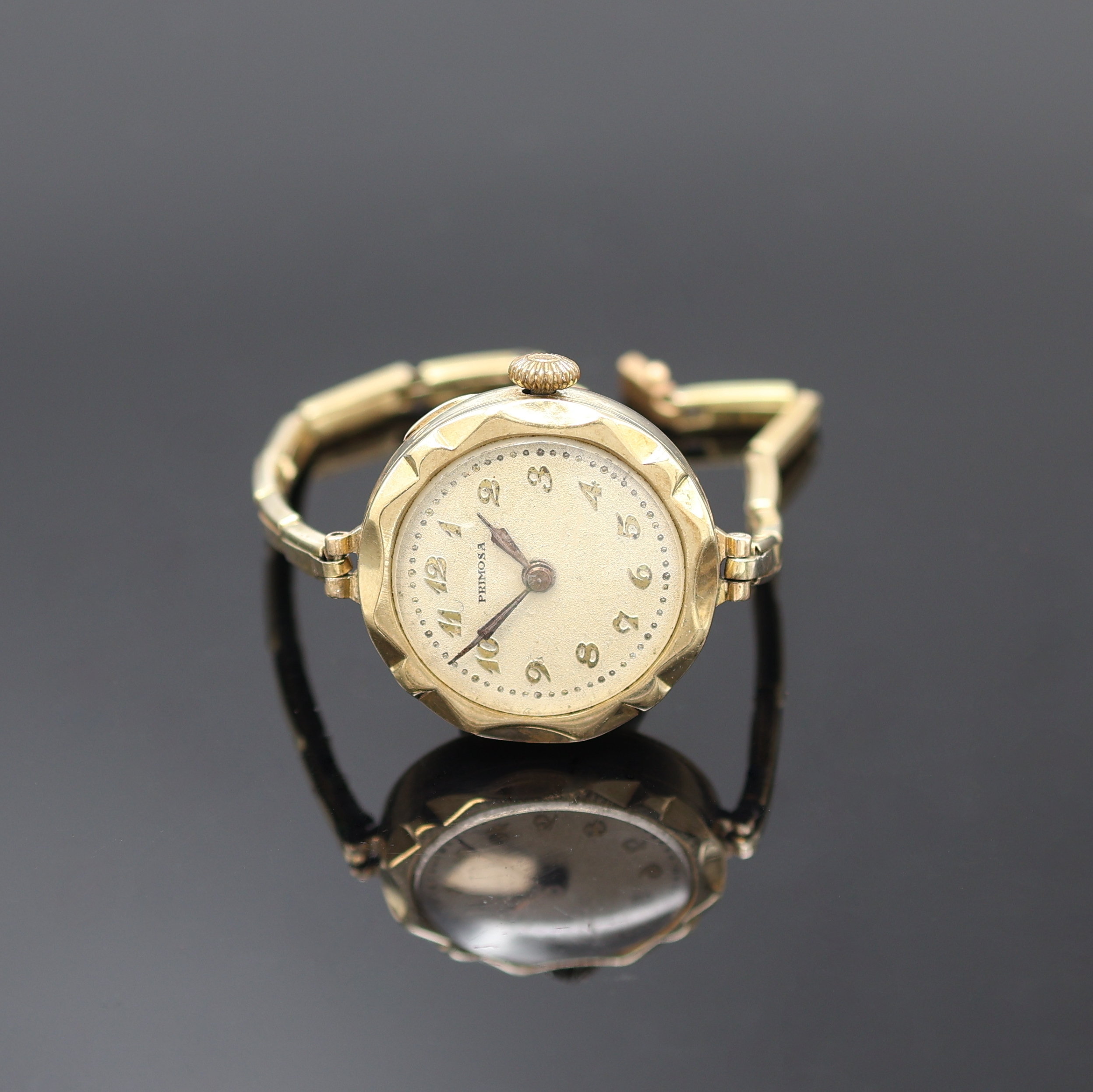 Image 27117305 - PRIOSA frühe Armbanduhr in GG 585/000, Schweiz um 1920, Kronenaufzug/Handaufzug, ...