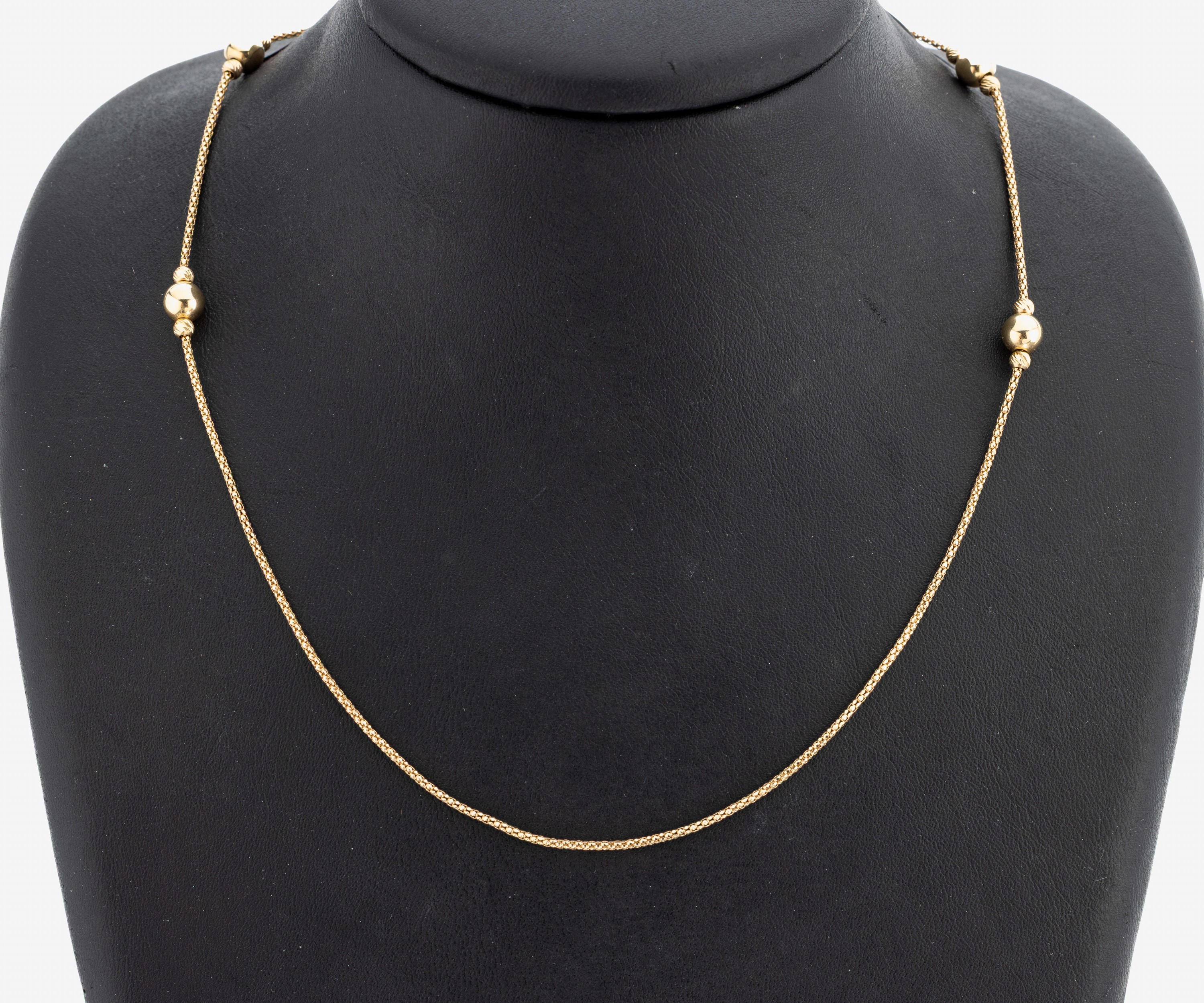 Image 27117333 - 14 kt Gold Collier, GG 585/000, Kugeln als Zwischenglieder, L. variabel ca. 79-82 cm, ...