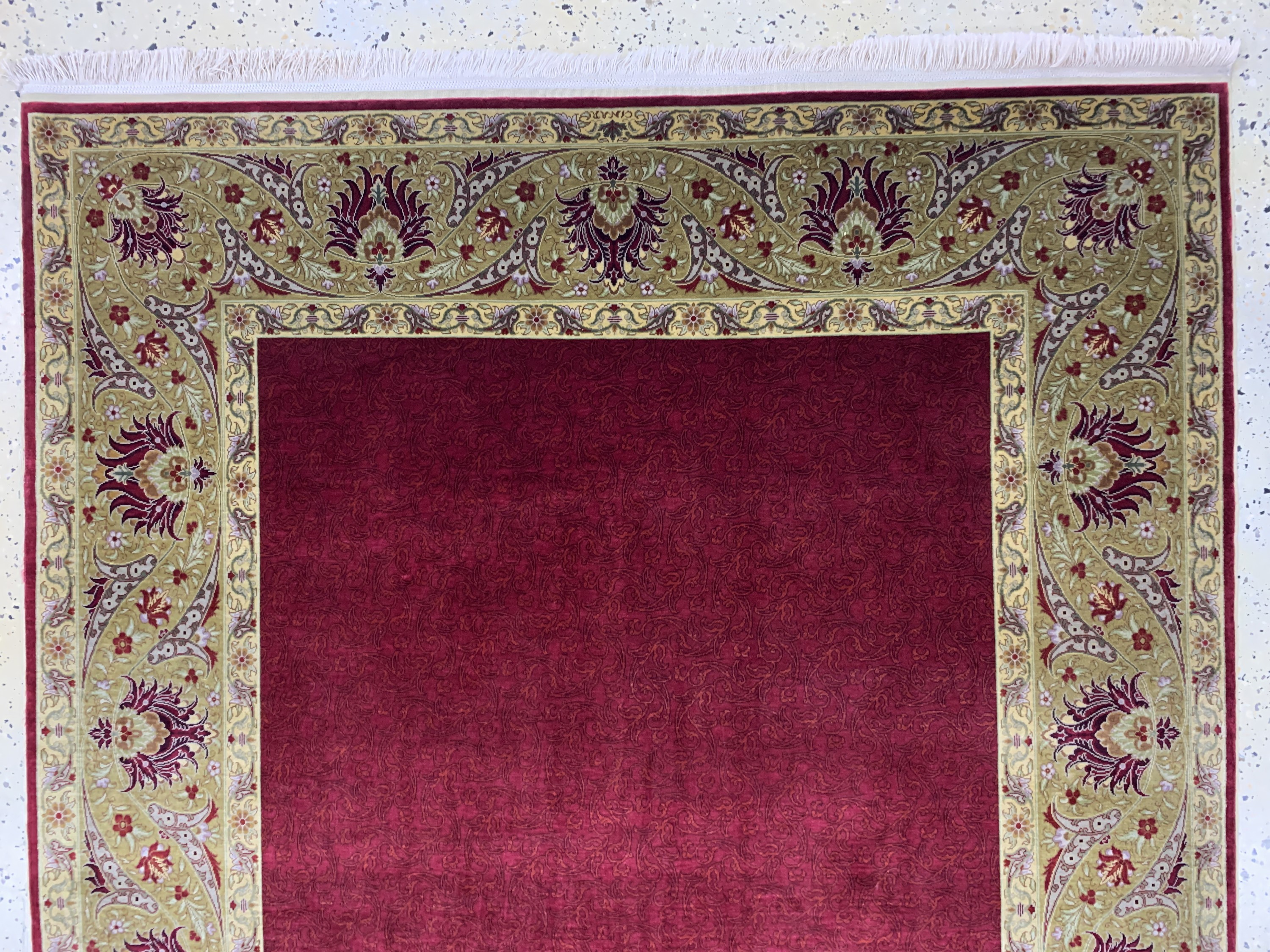 Detail d: Hereke Seide fein Türkei, signiert"Cinar", Ende 20.Jhd, reine Naturseide, ca. 205 x 145 cm, EHZ: 1-2