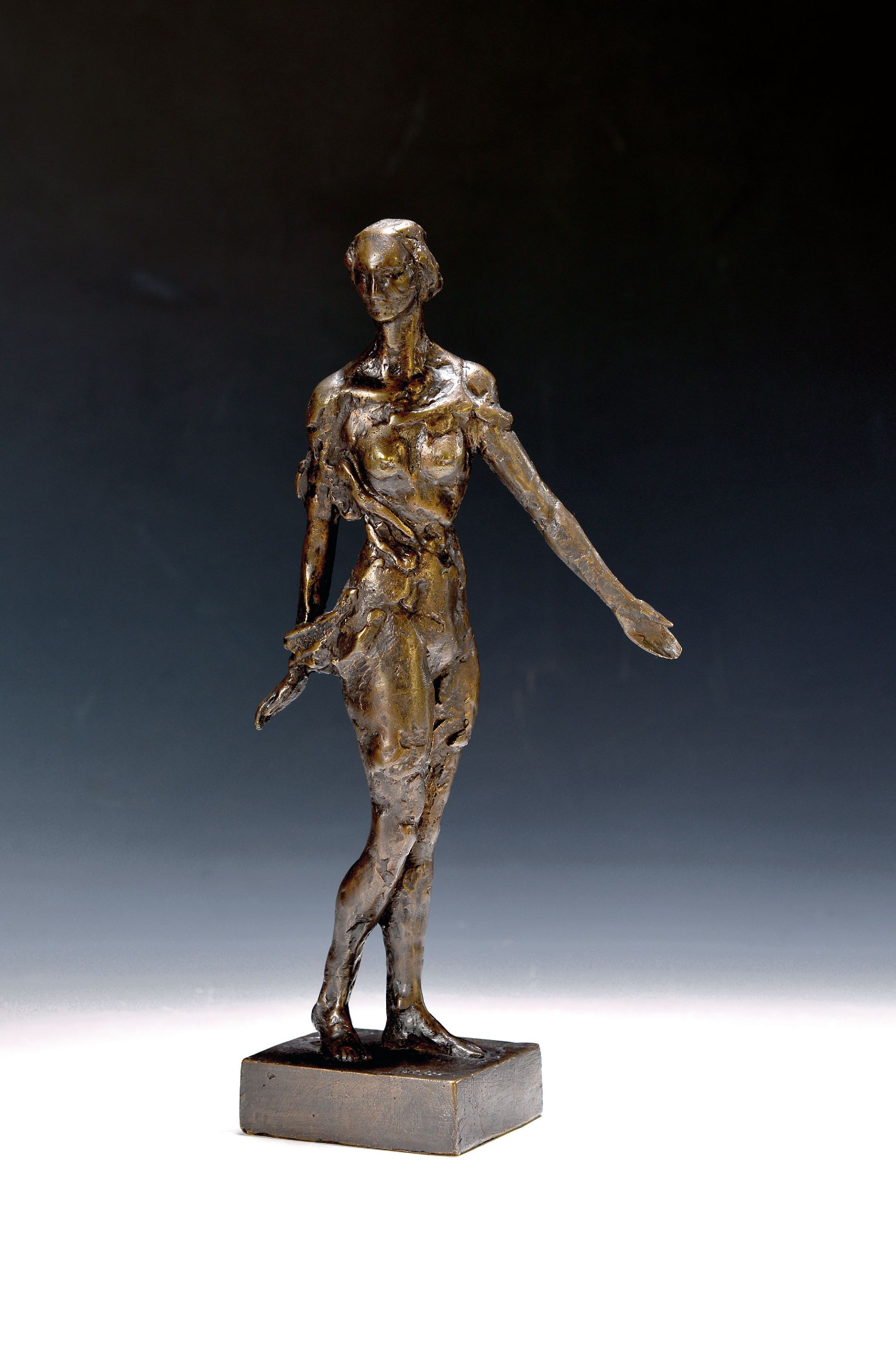 Image 27117359 - Karel Fron, geb. 1947 Kuttenberg/Böhmen, Bronze-Figurine, weiblicher Akt, Miniatur der ...