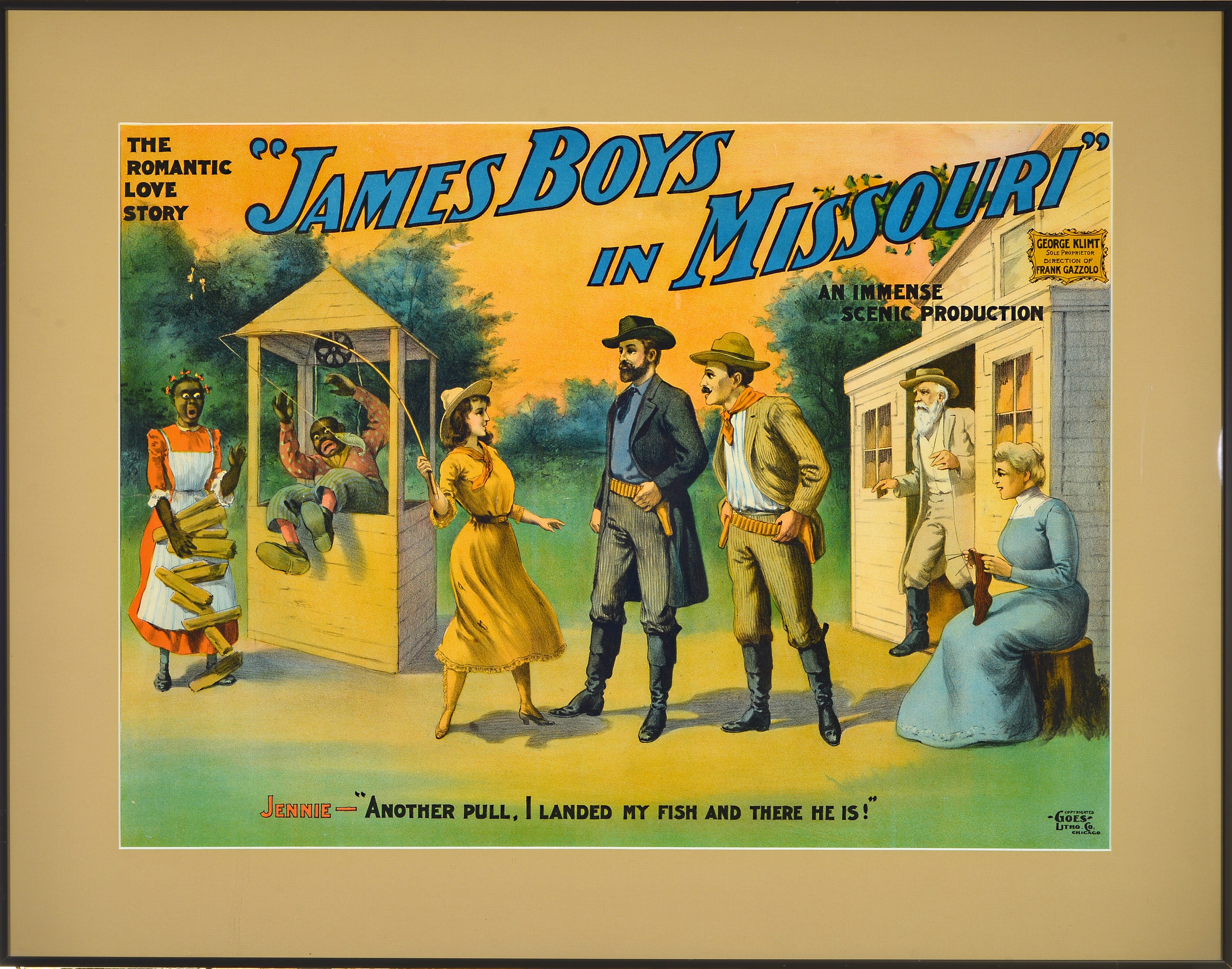 Detail a: 2 Theaterplakate, USA, um 1910, Farblithographien, 1x James Boys in Missouri, gedruckt bei Goes Litho Co Chicago, ca. 48x66 cm, PP, u.Gl., R. ca. ...