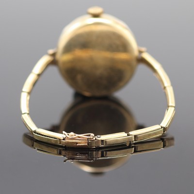 27117305b - PRIOSA frühe Armbanduhr in GG 585/000, Schweiz um 1920, Kronenaufzug/Handaufzug, ...