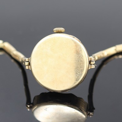 27117305d - PRIOSA frühe Armbanduhr in GG 585/000, Schweiz um 1920, Kronenaufzug/Handaufzug, ...