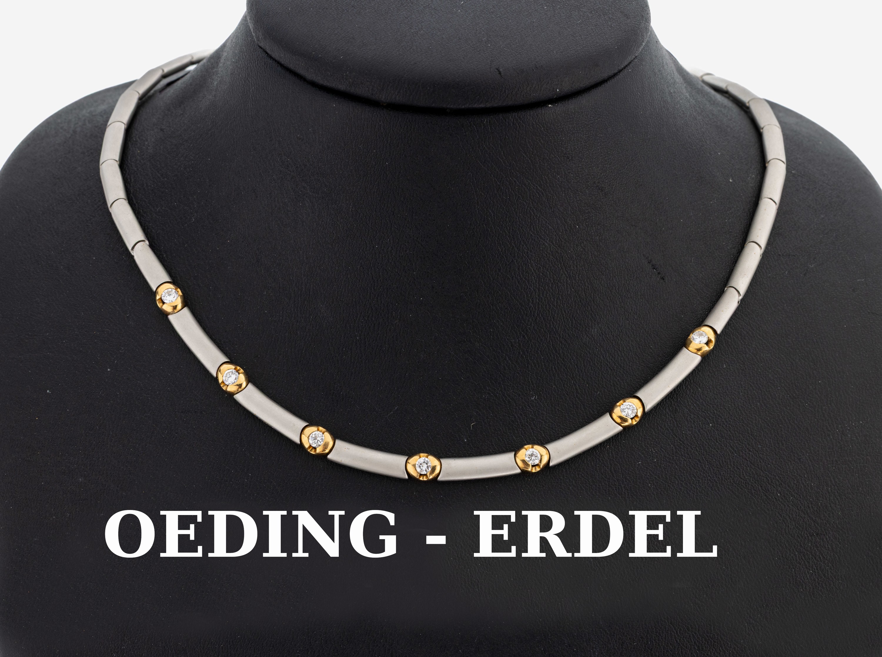 Image 27117424 - Platin und 18 kt Gold Brillant-Collier, Pt gepr. und GG 750/000, schwere qualitätvolle ...