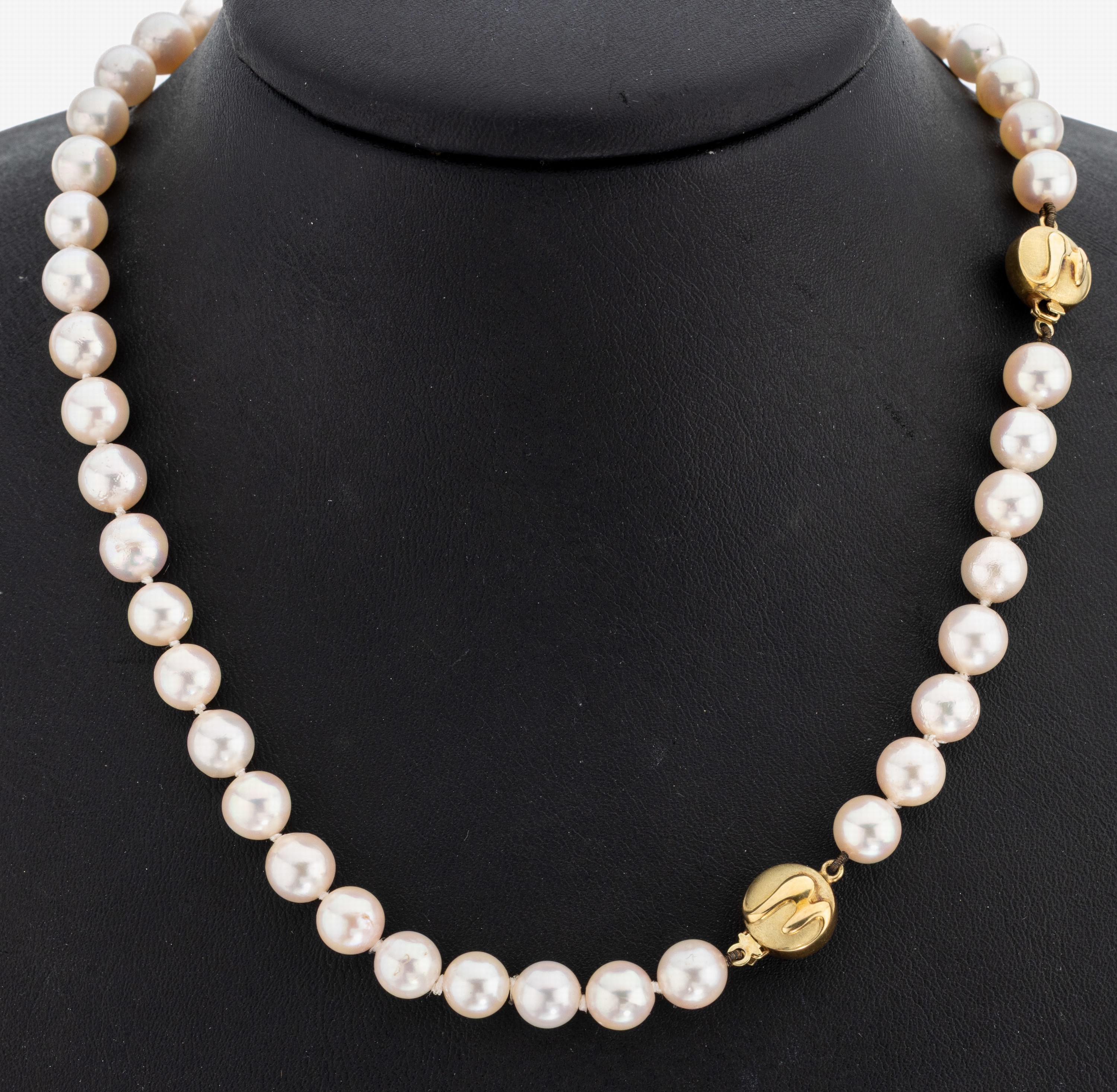 Image 27117429 - Perl-Collier mit 14 kt Gold Schließe, GG 585/000, Akoyazuchtperlen, D. ca. 7.2 mm, L. ...