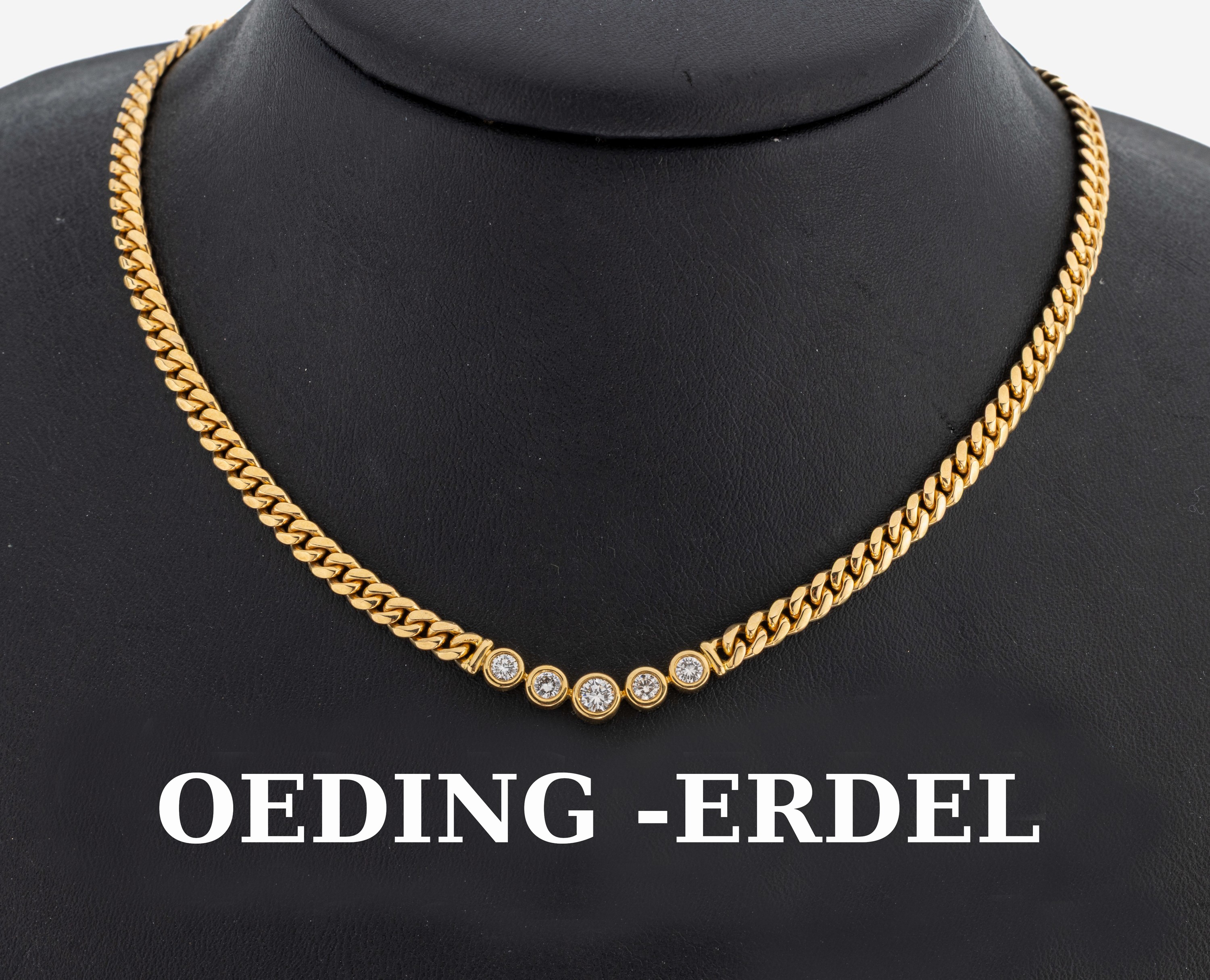 Image 27117432 - 18 kt Gold Brillant Collier, GG 750/000, 5 Brillanten zus. ca. 0.45 ct feines Weiß/si, ...