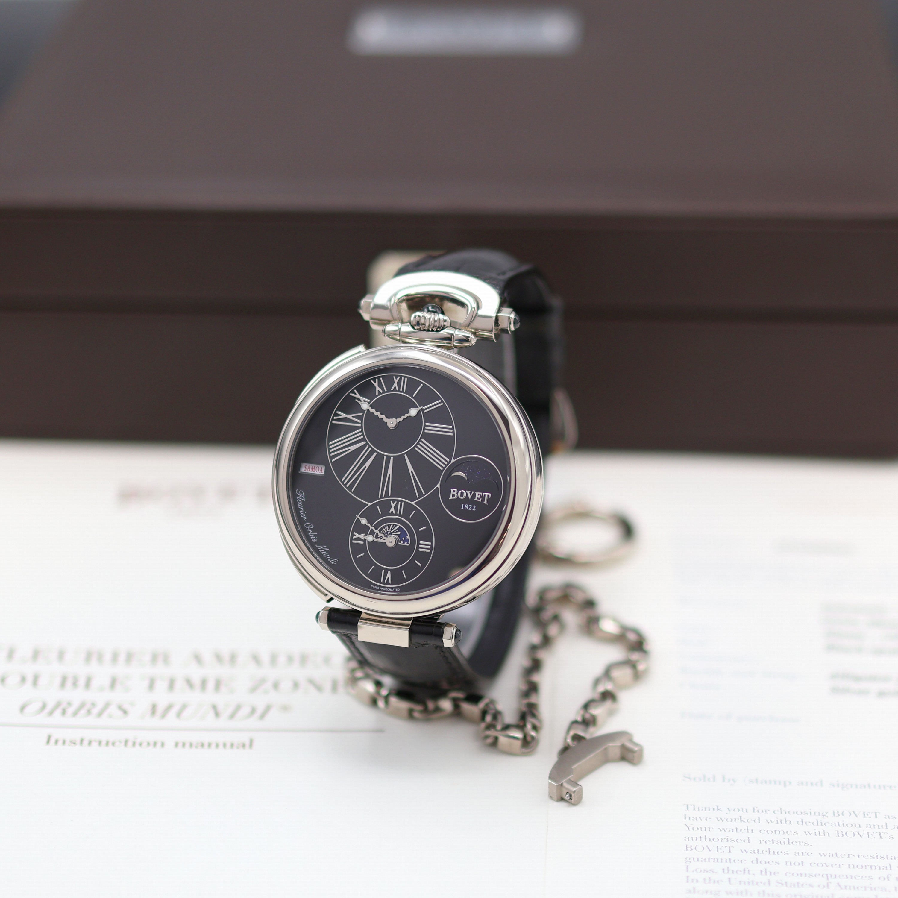 Image 27117462 - BOVET Fleurier Amadeo Oris Mundi ungetragene Herrenarmbanduhr / Taschenuhr Referenz ...