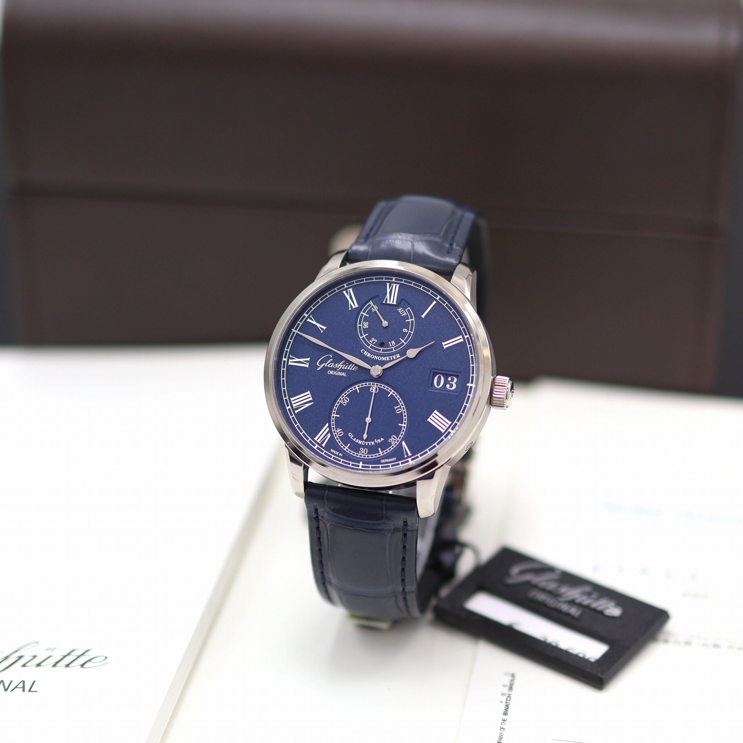 Image 27117464 - GLASHÜTTE ORIGINAL Senator Chronometer ungetragene Herrenarmbanduhr in WG 750/000 ...