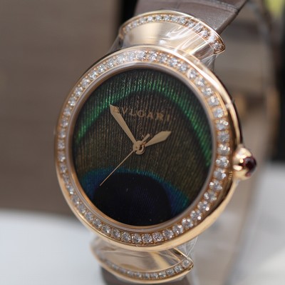 27117411a - BULGARI Divas Dream ungetragene Damenarmbanduhr in RoseG 750/000 mit Diamanten Referenz ...