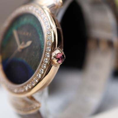 27117411b - BULGARI Divas Dream ungetragene Damenarmbanduhr in RoseG 750/000 mit Diamanten Referenz ...