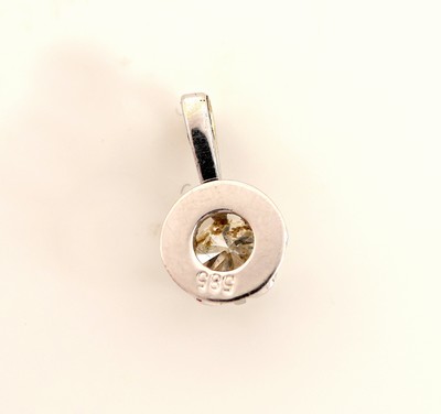 27117425a - 14 kt Gold Brillant-Anhänger, WG 585/000, Brillant ca. 0.25 ct Weiß/si, ca. 0.6 g, ...