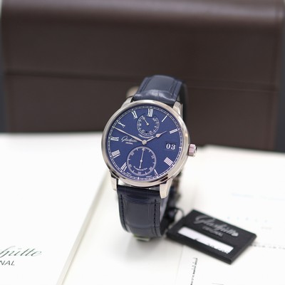 Image GLASHÜTTE ORIGINAL Senator chronometer unworn 18k white gold gents wristwatch reference ...