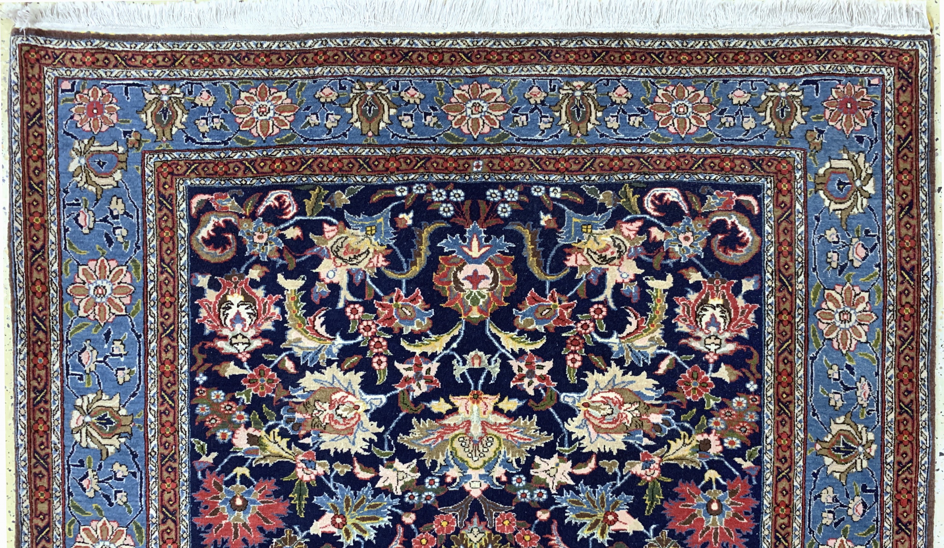 Detail a: Ghom Kork fein, Persien, Mitte 20.Jhd, Korkwolle mit Seide, ca. 212 x 150 cm, EHZ: 1-2