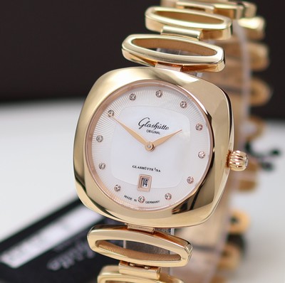 27117564a - GLASHÜTTE ORIGINAL ungetragene DamenarmbanduhrPavonina in RG 750/000 Referenz ...