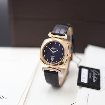 Image GLASHÜTTE ORIGINAL unworn 18k pink gold ladies wristwatch Pavonina reference ...