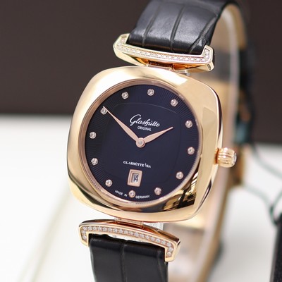 27117574a - GLASHÜTTE ORIGINAL ungetragene DamenarmbanduhrPavonina in RG 750/000 Referenz ...
