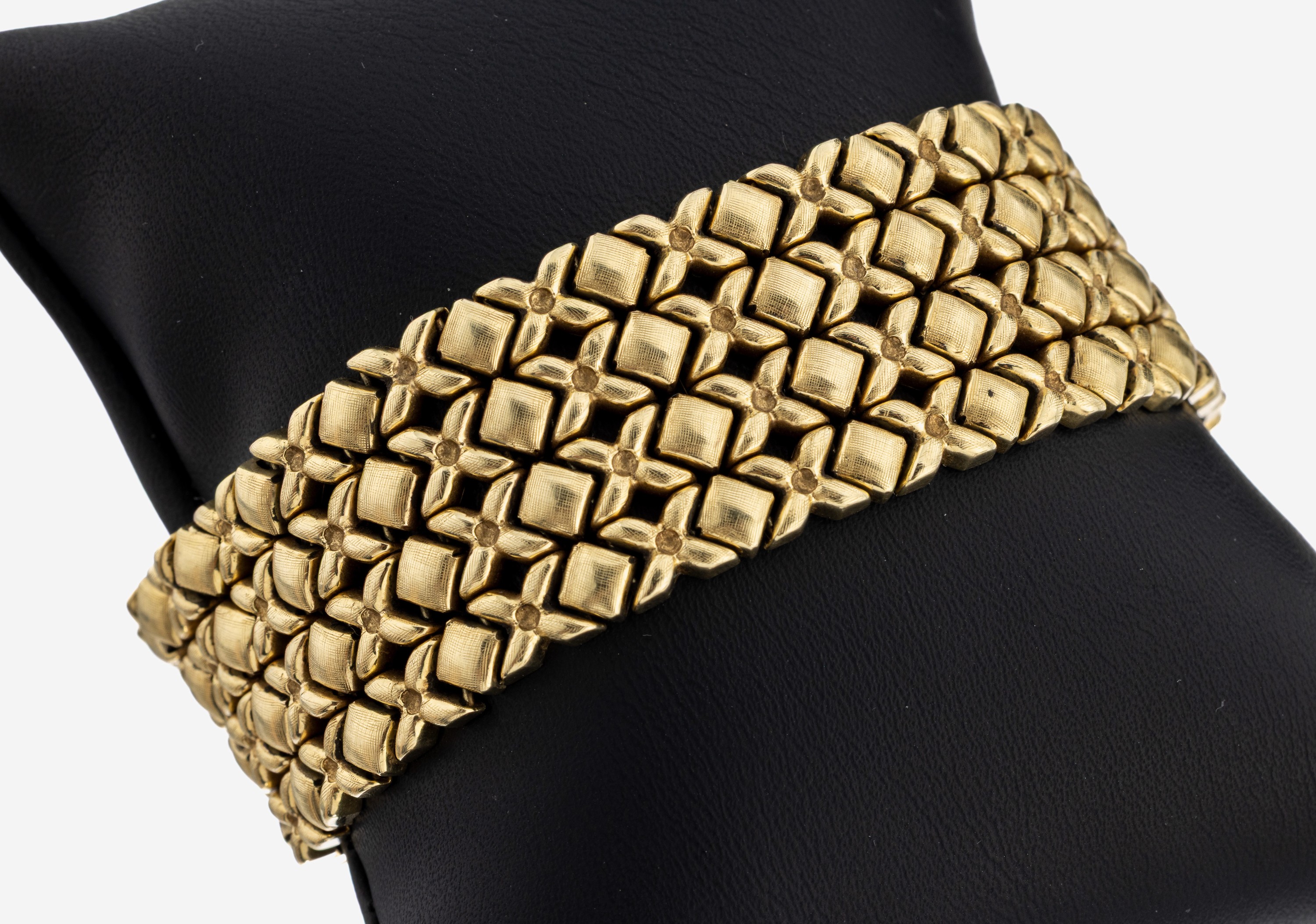Image 27117621 - 14 kt Gold Armband, GG 585/000, B. ca. 2.2 cm, L. ca. 20 cm, Kastenschloss mit 2 ...