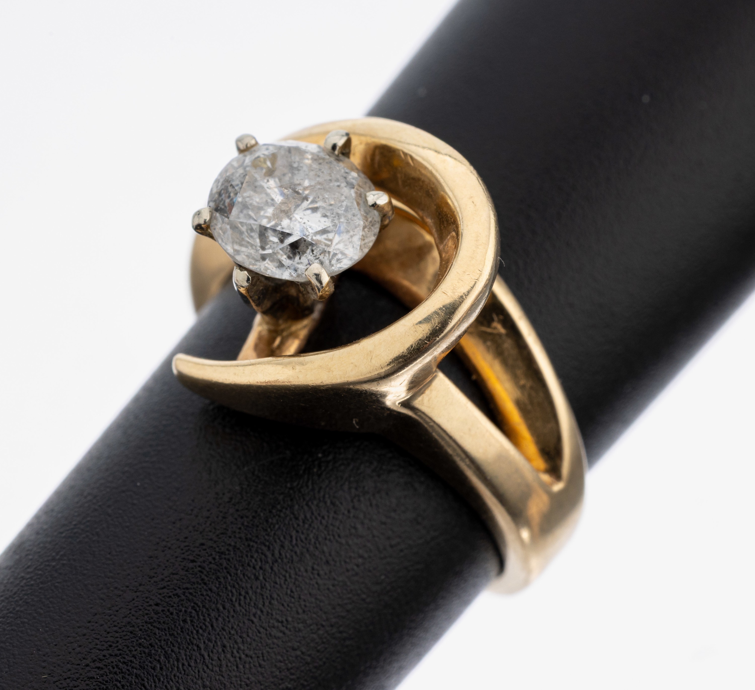 Image 27117625 - 14 kt Gold Brillant-Ring, GG 585/000, ungewöhnliches Design, Brillant ca. 1.15 ct ...