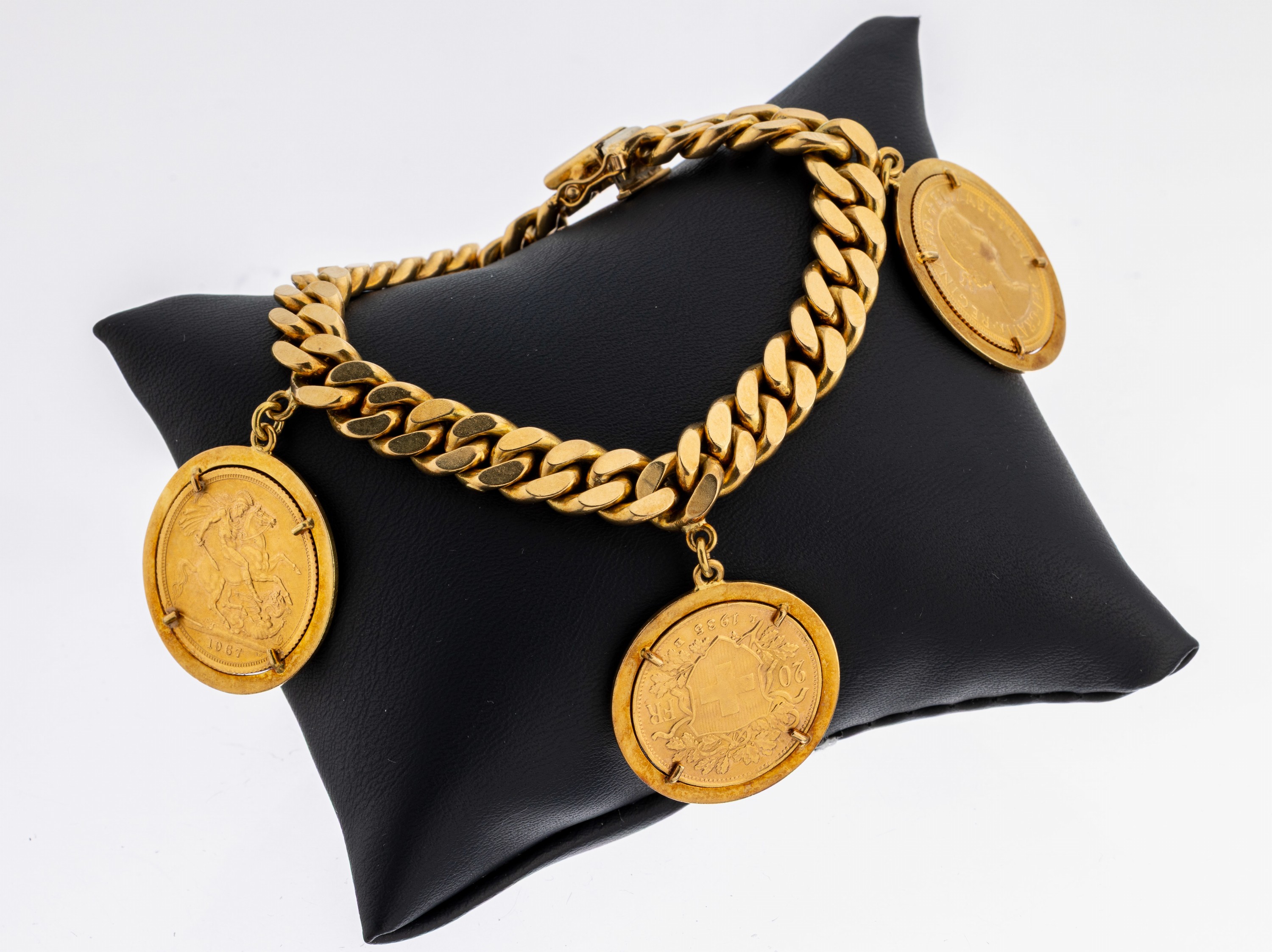 Image 27117648 - 18 kt Gold Münz-Armband, GG 750/000, schwere qualitätvolle Verarbeitung, lose ...