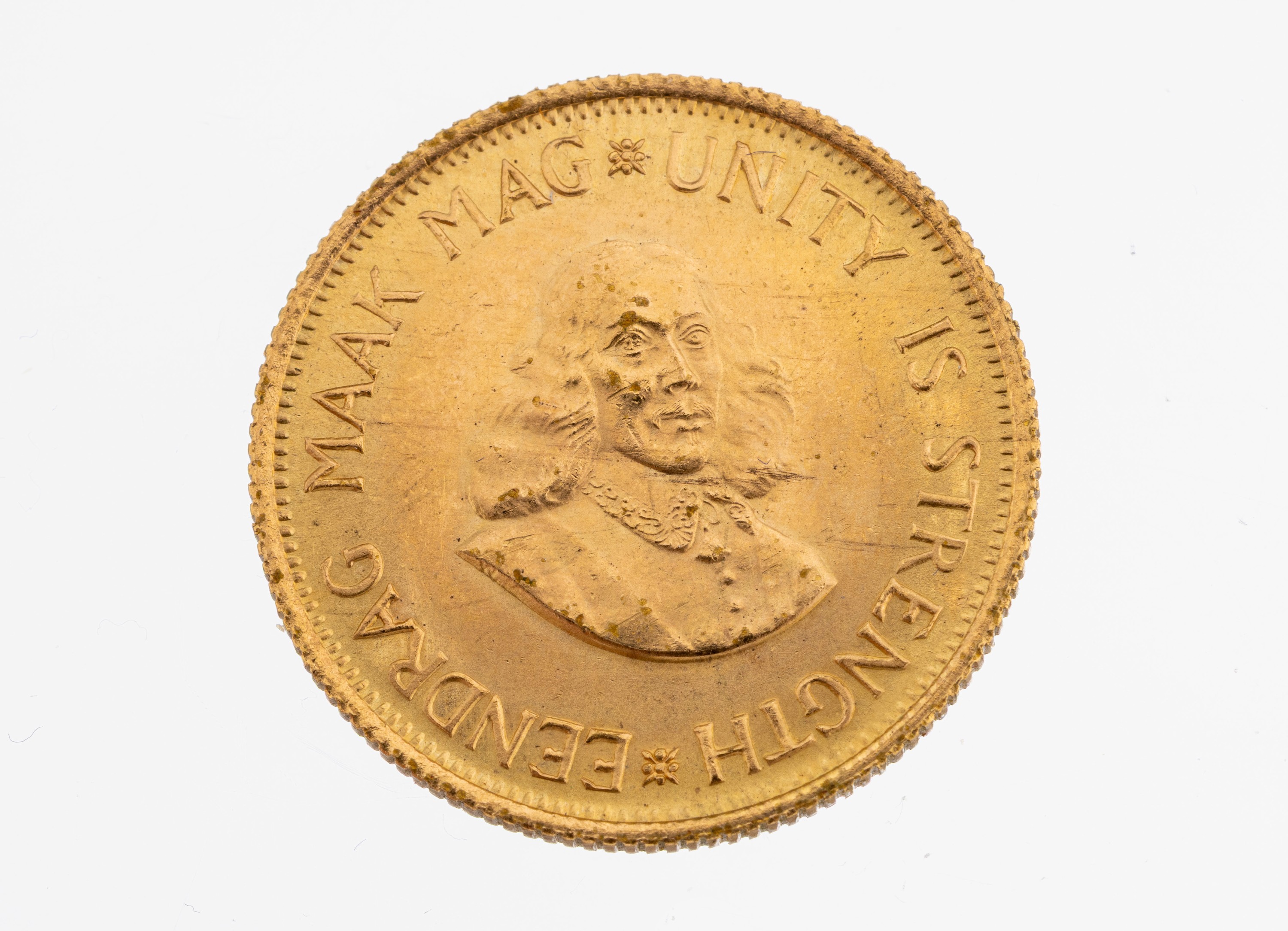 Image 27117672 - Goldmünze, 2 Rand, Südafrika 1968, Springbock, Unity is strength, Eendrag Maak Mag