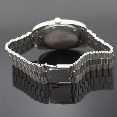 27117642b - BWC Herrenarmbanduhr in Stahl an NSA Band, Schweiz um 1975, Automatik, Boden verschr., ...