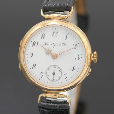27117646a - BOREL Fils & Cie offene Taschenuhr umgebaut zur Armbanduhr in RoseG 585/000, Schweiz um ...