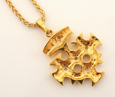 27117659b - 14 kt Gold Anhänger, GG 585/000, Darstellung des Hiddensee Kreuzes, an Kette, L. ca. ...