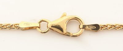 27117659c - 14 kt Gold Anhänger, GG 585/000, Darstellung des Hiddensee Kreuzes, an Kette, L. ca. ...