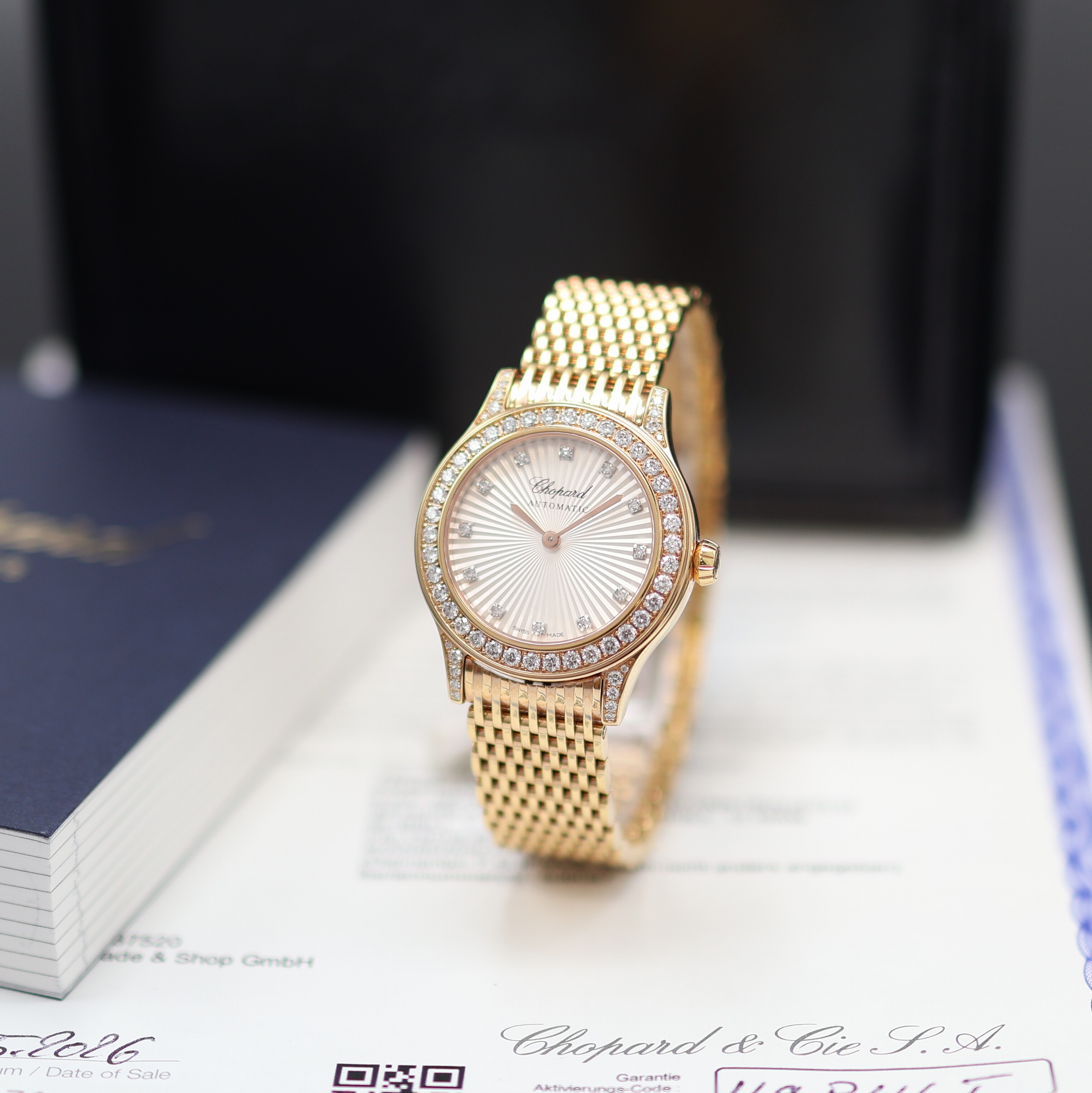 Image 27117741 - CHOPARD Classic ungetragene Damenarmbanduhr in RG 750/000 mit Diamanten Referenz 109414- ...