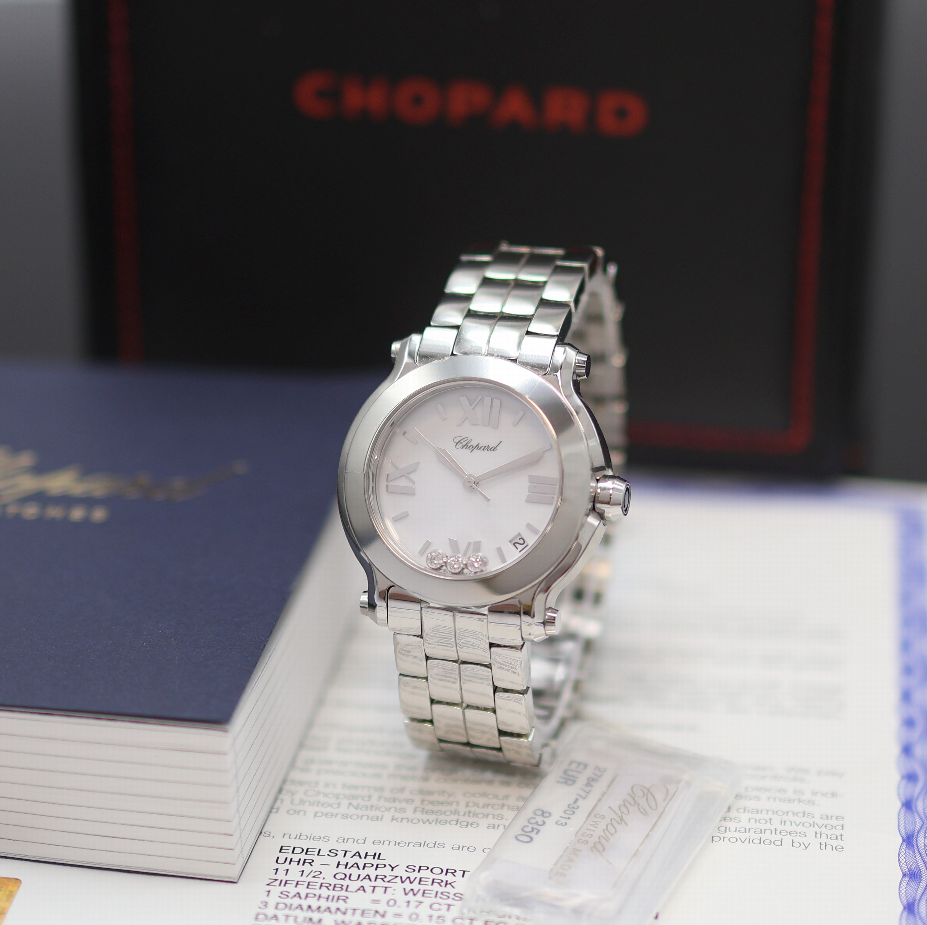 Image 27117750 - CHOPARD Happy Sport Armbanduhr Referenz 8475, quarz, Edelstahlgeh. inkl. orig. ...