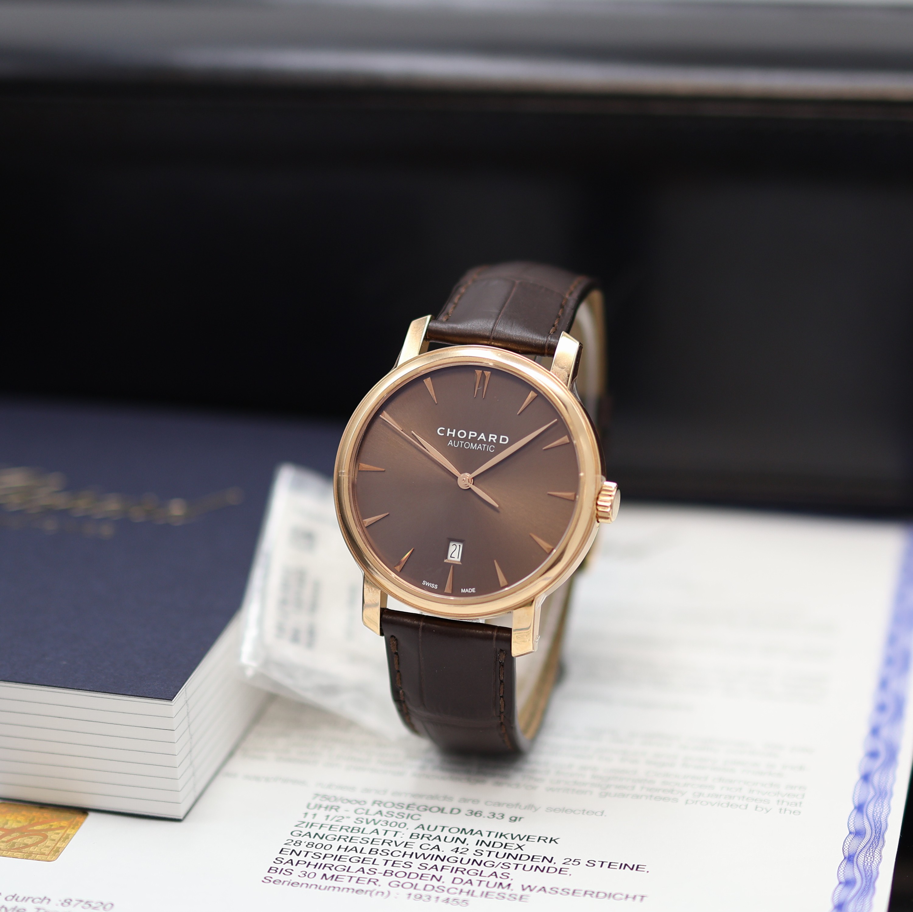 Image 27117752 - CHOPARD Classic ungetragene Herrenarmbanduhr in RG 750/000 Referenz 161278-5012, ...