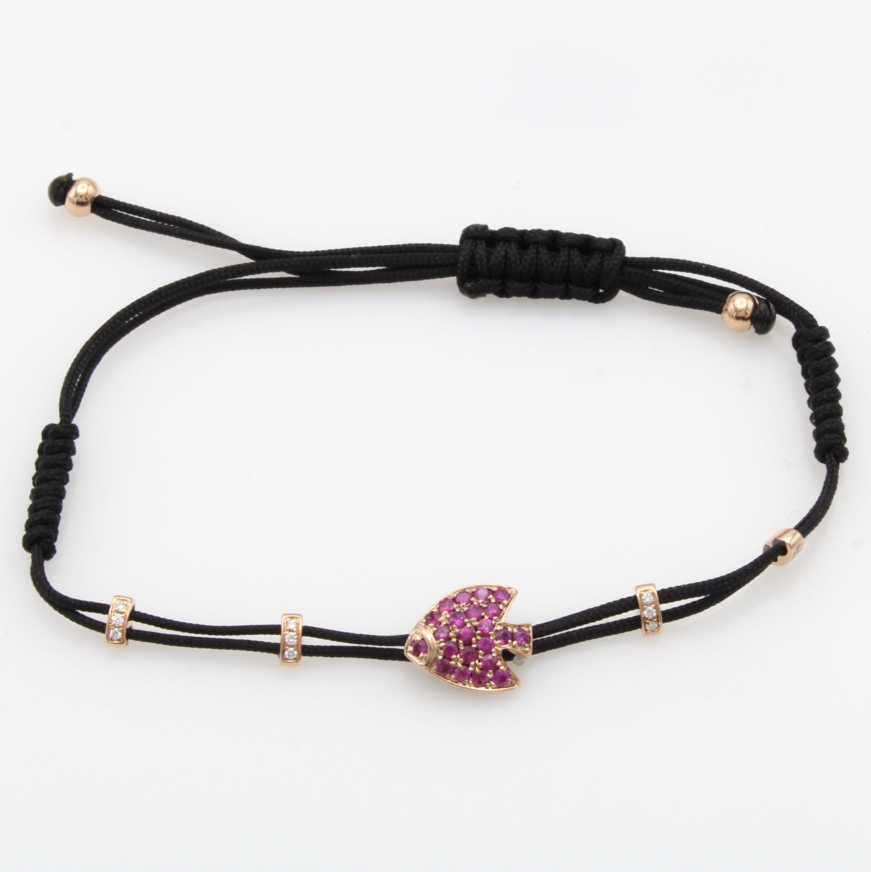 Image 27117797 - Stoffarmband ´Fisch´ mit Saphiren und Brillanten, RG 750/000, pinkfarb. Saphire zus. ca. ...