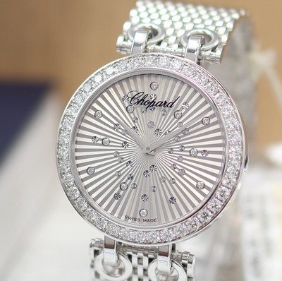 27117740a - CHOPARD ungetragene Damenarmbanduhr XTRAVAGANZA in WG 750/000 mit Diamantbesatz Referenz ...