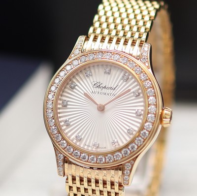 27117741a - CHOPARD Classic ungetragene Damenarmbanduhr in RG 750/000 mit Diamanten Referenz 109414- ...