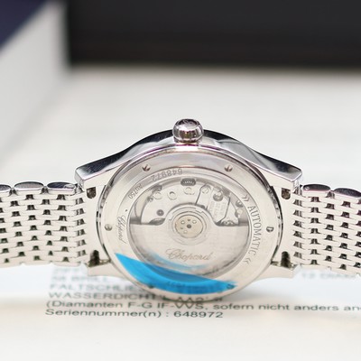 27117743e - CHOPARD Classic ungetragene Damenarmbanduhr in WG 750/000 mit Diamanten Referenz 109414- ...