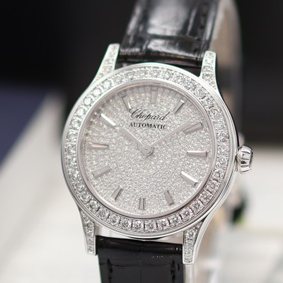 27117745a - CHOPARD Classic ungetragene Damenarmbanduhr in WG 750/000 mit Diamanten Referenz 139414- ...