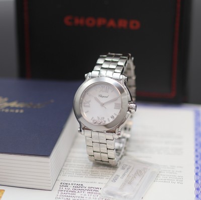 Image CHOPARD Happy Sport wristwatch reference 8475, quartz, stainless steel case including ...