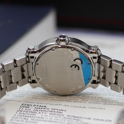 27117750f - CHOPARD Happy Sport Armbanduhr Referenz 8475, quarz, Edelstahlgeh. inkl. orig. ...