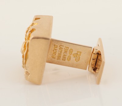 27117751c - Paar 14 kt Gold LAPPONIA Manschettenknöpfe, Finnland, 1972, GG 585/000, typ. ...