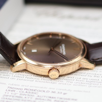 27117752d - CHOPARD Classic ungetragene Herrenarmbanduhr in RG 750/000 Referenz 161278-5012, ...