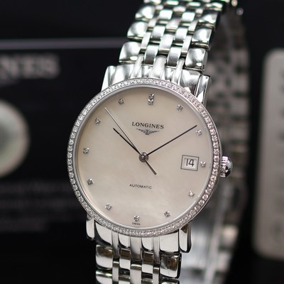 27117778a - LONGINES Elegant ungetragene Armbanduhr mit Diamanten Referenz L4.809.0.87.6, Automatik, ...