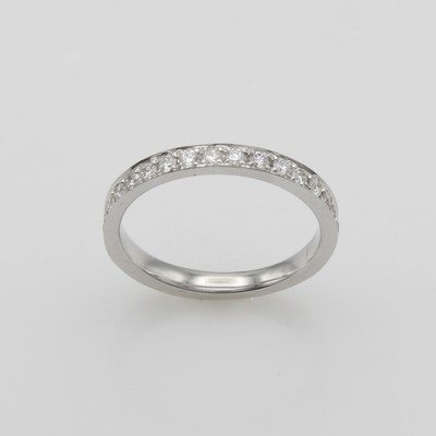 27117793a - Memoryring mit Brillanten, WG 750/000, Brill. zus. ca. 0.78 ct feines Weiß/si, RW ca.55 ...