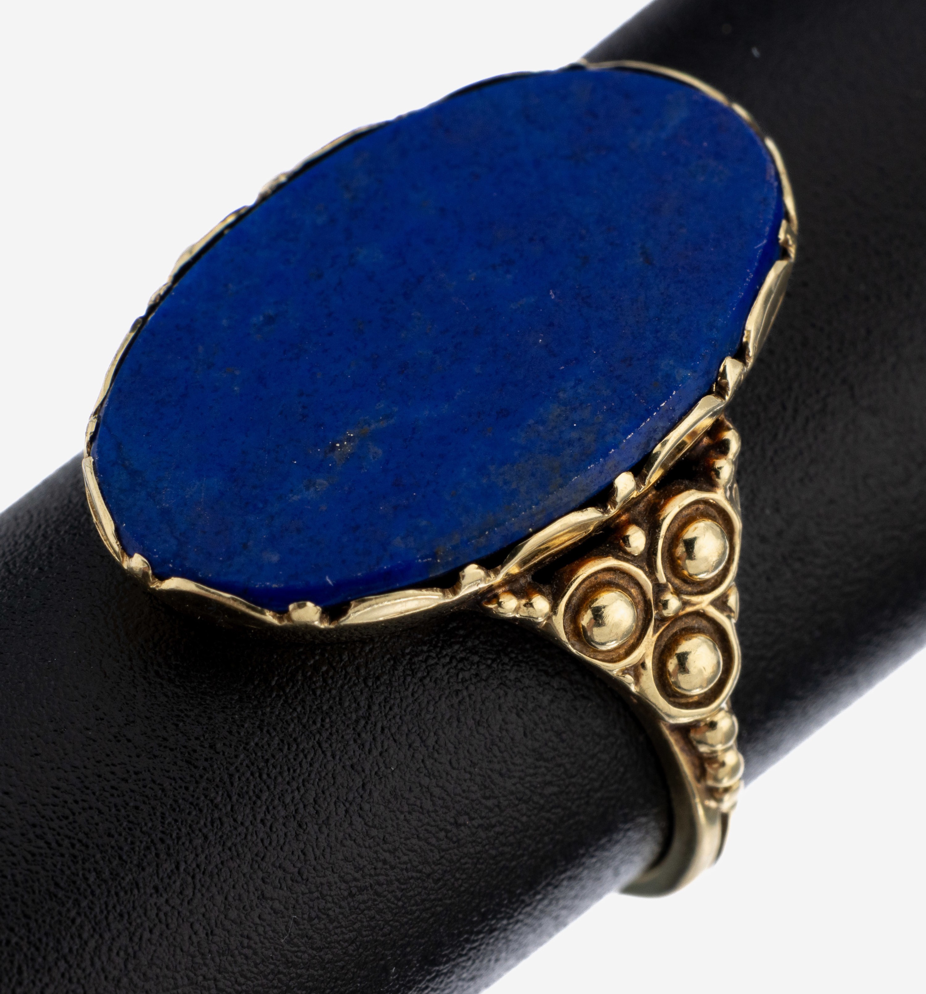 Image 27117849 - 14 kt Gold Lapislazuli-Ring, GG 585/000, ovale Lapislazuliplatte, RW 52, ca. 3.4 g