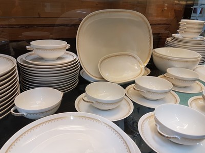 27117820f - Dinner service for 12 people, Hutschenreuther, Poetry form, Constanze decor, porcelain, ...