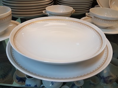 27117820g - Dinner service for 12 people, Hutschenreuther, Poetry form, Constanze decor, porcelain, ...