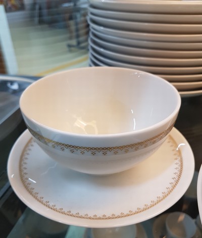 27117820h - Dinner service for 12 people, Hutschenreuther, Poetry form, Constanze decor, porcelain, ...