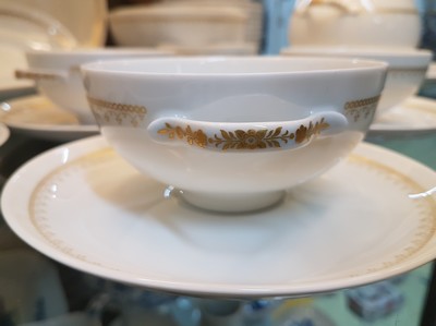 27117820j - Dinner service for 12 people, Hutschenreuther, Poetry form, Constanze decor, porcelain, ...