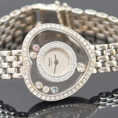 27117835a - Chopard herzförmige Happy Diamonds Damenarmbanduhr in WG 750/000 Referenz 20/4516, ...