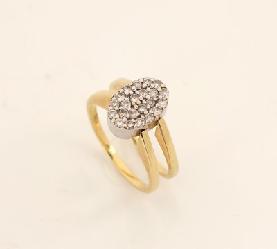 27117853a - 18 kt Gold Smaragd-Brillant-Variationsring, WG/GG 750/000, Ringkopf beidseitig tragbar, ...